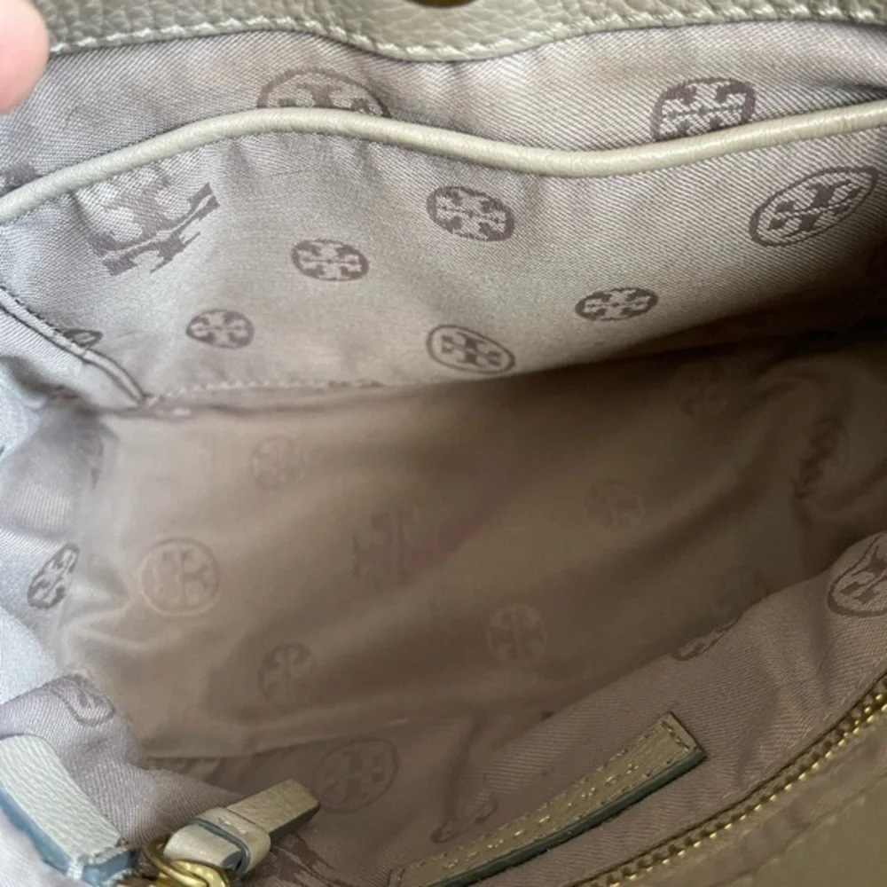 Tory‎ Burch EUC Frances Leather Mini Crossbod/shoulder Bag french Grey